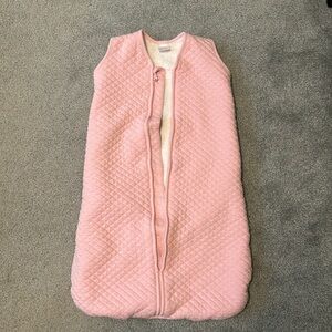 HANNA ANDERSSON Zip Sleep Sack size Medium Quilted Sherpa Pink Organic Cotton
